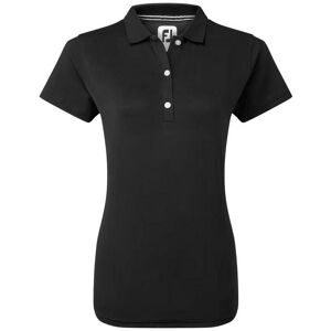 FootJoy Ladies Stretch Pique Solid Golf Polo Shirt - Black FootJoy Ladies Stretch Pique Solid Golf Polo Shirt - Black