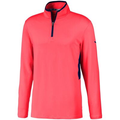 Puma Rotation 1/4 Zip Golf Jumper - Teaberry Puma Rotation 1/4 Zip Golf Jumper - Teaberry