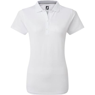 FootJoy White Ladies Golf Polo - Performance Stretch Pique FootJoy White Ladies Golf Polo - Performance Stretch Pique