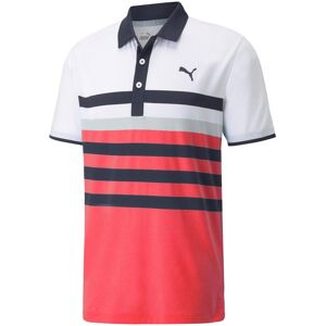 Puma Mattr One Way Golf Polo Shirt - Pink/White Puma Mattr One Way Golf Polo Shirt - Pink/White