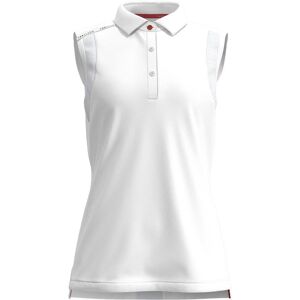 Forelson Stow Ladies Button Sleeveless Golf Polo Shirt - White Forelson Stow Ladies Button Sleeveless Golf Polo Shirt - White