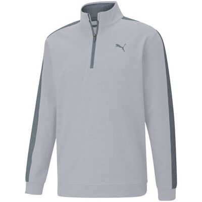 Puma Cloudspun T7 1/4 Zip Golf Jumper - Grey Puma Cloudspun T7 1/4 Zip Golf Jumper - Grey