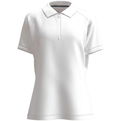Forelson Blockley Ladies Short Sleeve Zip Polo - White Forelson Blockley Ladies Short Sleeve Zip Polo - White