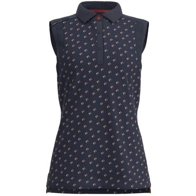Forelson Buckland Ladies Button Sleeveless Polo Shirt - Navy Forelson Buckland Ladies Button Sleeveless Polo Shirt - Navy