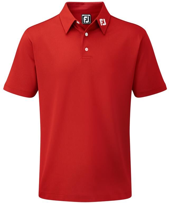 FootJoy Junior Stretch Solid Pique Polo Shirt - Red