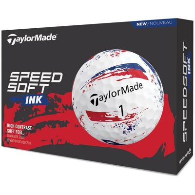 TaylorMade SpeedSoft Ink Golf Balls - Red/Blue TaylorMade SpeedSoft Ink Golf Balls - Red/Blue