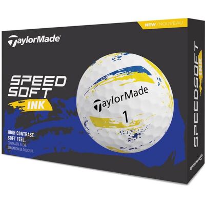 TaylorMade SpeedSoft Ink Golf Balls - Yellow/Blue TaylorMade SpeedSoft Ink Golf Balls - Yellow/Blue