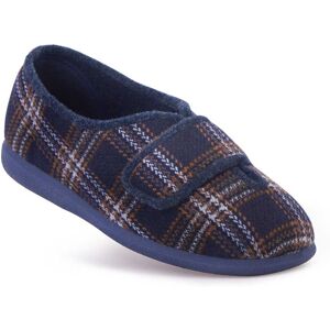 Cosyfeet Ronnie Men's Extra Wide Slippers for Swollen Feet - Navy Highland - Size: 12 XXW Cosyfeet Ronnie Men's Extra Wide Slippers for Swollen Feet - Navy Highland - Size: 12 XXW