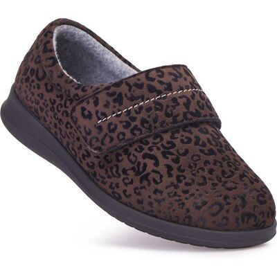 Cosyfeet Polly Women's Extra Wide Slippers for Swollen Feet - Leopard - Size: 7 XXW Cosyfeet Polly Women's Extra Wide Slippers for Swollen Feet - Leopard - Size: 7 XXW