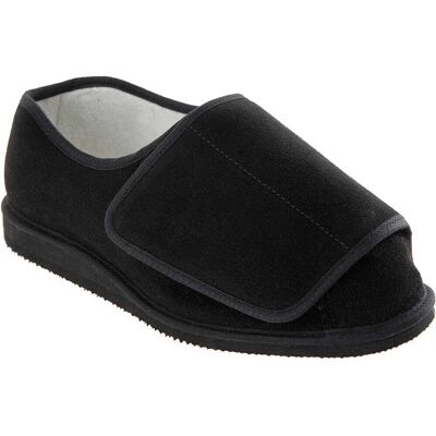Cosyfeet Rowan Suede Unisex Extra Wide Slippers for Swollen Feet - Black - Size: 13 XXW Cosyfeet Rowan Suede Unisex Extra Wide Slippers for Swollen Feet - Black - Size: 13 XXW