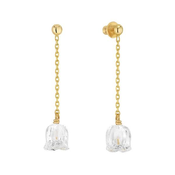 Lalique Jewellery Lalique Muguet Long Vermeil Earrings