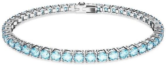 Swarovski Jewellery Swarovski Matrix Tennis bracelet, Round cut, Blue, Rhodium plated