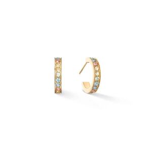 Coeur De Lion Multicolour Pastel Gold Crystal Earrings