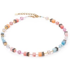 Coeur De Lion Geo Cube Aqua Apricot Necklace