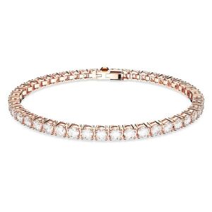 Swarovski Jewellery Swarovski Matrix Tennis bracelet, Round cut, White, Rose gold-tone plated