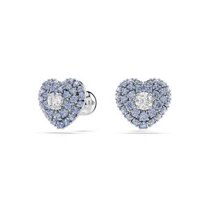 Swarovski Jewellery Swarovski Hyperbola stud earrings, Heart, Blue, Rhodium plated