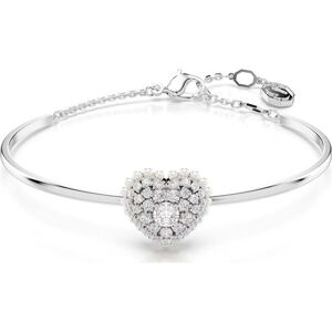 Swarovski Jewellery Swarovski Hyperbola bangle, Heart, White, Rhodium plated