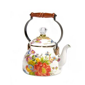 Mackenzie-Childs Flower Market 2 Quart Tea Kettle, White