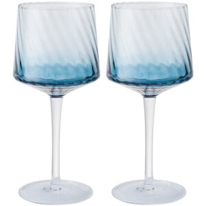 Denby Contemporary Fluted Blue Gin Glass Set Of 2