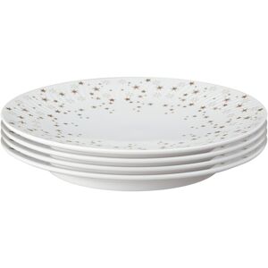 Denby Porcelain Arc White Stars Dinner Plate Set Of 4