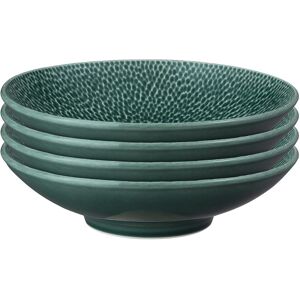 Denby Porcelain Carve Green Pasta Bowl Set Of 4