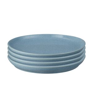 Denby Elements Blue Set Of 4 Coupe Dinner Plates