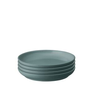 Denby Elements Jade Dark Green Small Coupe Plate Set Of 4