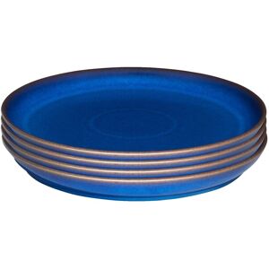 Denby Imperial Blue Set Of 4 Coupe Dinner Plates