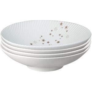 Denby Porcelain Arc White Stars Pasta Bowl Set Of 4