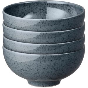 Denby Dark Grey Speckle Set Of 4 Rice Bowls