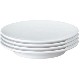 Denby Porcelain Carve White Small Plate Set Of 4