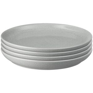 Denby Elements Light Grey Set Of 4 Medium Coupe Plates