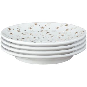 Denby Porcelain Arc White Stars Small Plate Set Of 4