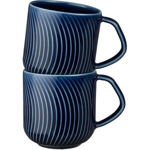 Denby Porcelain Arc Blue Set Of 2 Large Mugs