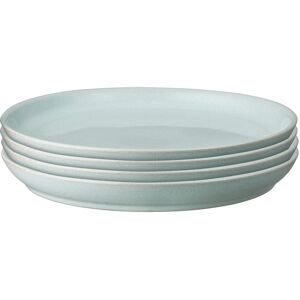 Denby Elements Jade Light Green Coupe Dinner Plate Set Of 4