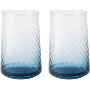 Denby Contemporary Fluted Blue Large Tumbler Set Of 2