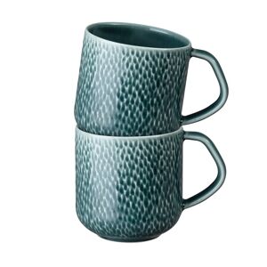 Denby Porcelain Carve Green Large Mug Set Of 2