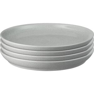 Denby Elements Light Grey Set Of 4 Coupe Dinner Plates