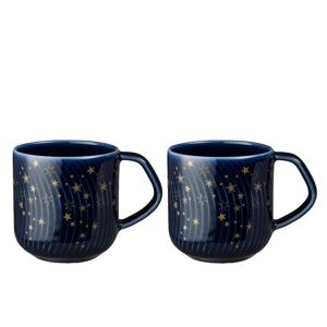 Denby Porcelain Arc Blue Stars Set Of 2 Large Mugs