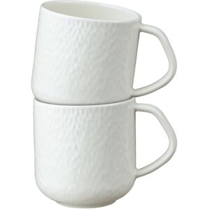 Denby Porcelain Carve White Large Mug Set Of 2