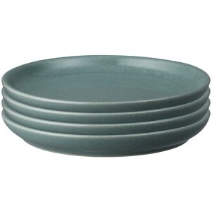 Denby Elements Jade Dark Green Medium Coupe Plate Set Of 4