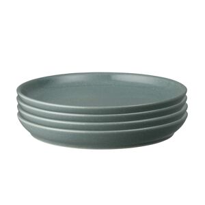 Denby Elements Jade Dark Green Coupe Dinner Plate Set Of 4