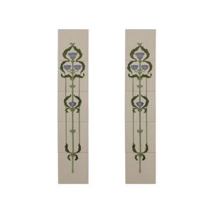 Carron Flower Swag Blue and Ivory Fireplace Tiles