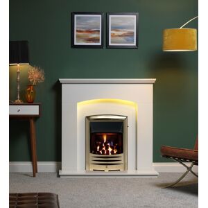The Gallery Collection Gallery Cartmel Arctic White Marble Fireplace