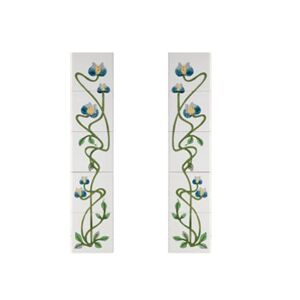 Cast Tec Mediterranean Poppy Blue and Ivory Fireplace Tiles