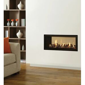 Gazco Studio 2 Duplex Edge Balanced Flue Gas Fire with Black Reeded Lining Effect