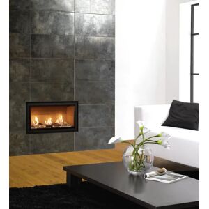 Gazco Studio 1 Conventional Flue Gas Fire with Edge Frame Pebble & Stone and Vermiculite Lining Effect