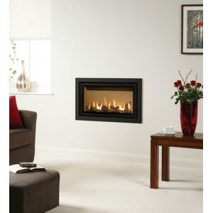 Gazco Studio 1 Slimline Anthracite Log Effect Balanced Flue Gas Fire with Vermiculite Lining Effect