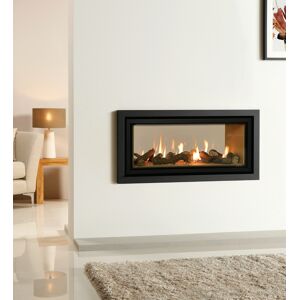 Gazco Studio 2 Duplex Anthracite Balanced Flue Gas Fire with Vermiculite Lining Effect