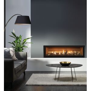 Gazco Studio 3 Edge Cool Wall Frame with Log Set and Vermiculite Lining Effect Balanced Flue Gas Fire